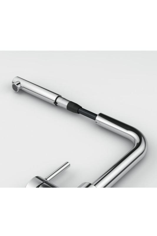 Baterie de bucătărie Franke Lina L Crom cu Pipă Extensibilă 115.0712.420