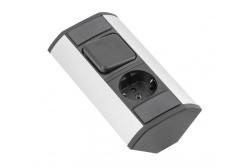 MINI prelungitor de colț cu întrerupător și priză Schuko 230V 16A