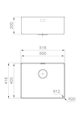 Chiuveta din inox Foster Phantom Slimline 50x40cm pentru blatul de ceramica 1208971122
