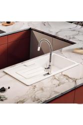 Ausmann Ceramic Sylva Chiuvetă ceramică albă de suprafață cu zona de scurgere 1000 x 500 mm 1208971124