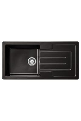 Ausmann Ceramic Sylva Chiuvetă Ceramică Neagră cu Zonă de Scurgere 1000 x 500 mm 1208971125