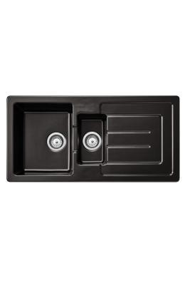 Ausmann Ceramic Sylva 1,5 Chiuvetă ceramică mată neagră cu zonă de scurgere 1000 x 500 mm 1208971127