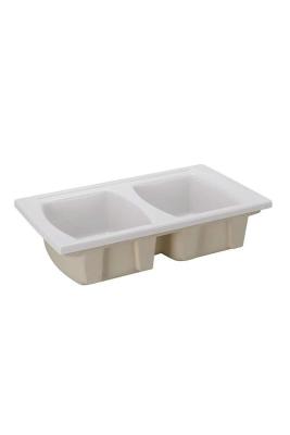 Ausmann Ceramic Crest Chiuvetă dublă ceramică albă 860 x 500 mm 1208971133
