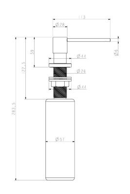 Dispenser de săpun încorporat Ausmann Lirio, aurit, reîncărcabil de sus 1208971199