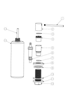 Dispenser de săpun încorporat Ausmann Lirio Gun metal, reîncărcabil de sus 1208971201