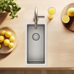 Pure.Sink Exclusivo mică chiuvetă din inox 18x40 cm, rază de 10mm pentru montare sub blat, la nivel cu blatul sau suprafața PEX1840-02