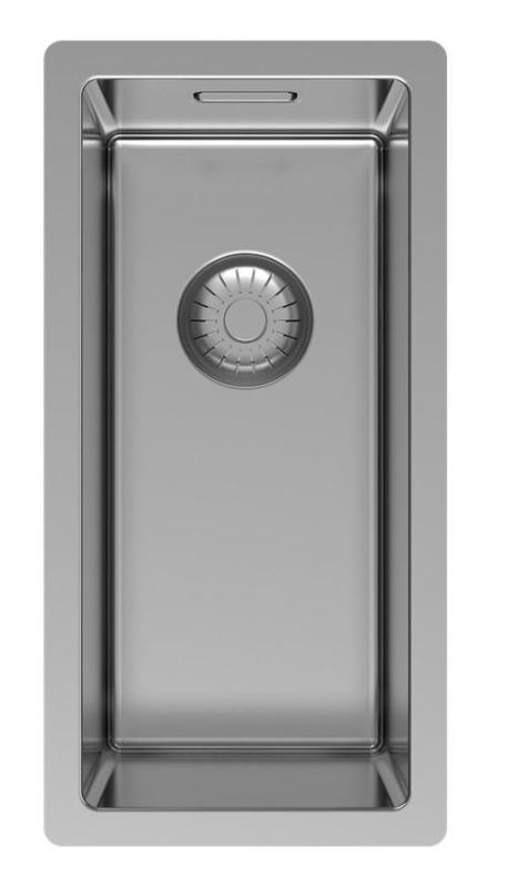 Pure.Sink Exclusivo mică chiuvetă din inox 18x40 cm, rază de 10mm pentru montare sub blat, la nivel cu blatul sau suprafața PEX1840-02