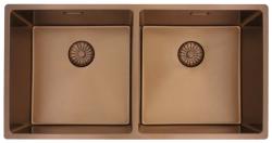 Pure.Sink Prestige Dublă chiuvetă de cupru 82x40 cm, rază de 10mm pentru montare sub nivel, la nivel și suprafață PPG404040-62