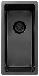 Pure.Sink Exclusivo Gun metal chiuvetă mică 18x40 cm, cu rază de 10mm pentru montare sub blat, la nivelul blatului și supraveghere PEX1840-61