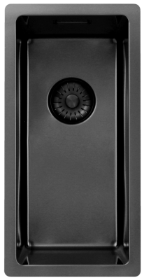 Pure.Sink Exclusivo Gun metal chiuvetă mică 18x40 cm, cu rază de 10mm pentru montare sub blat, la nivelul blatului și supraveghere PEX1840-61