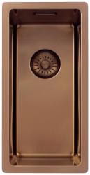 Pure.Sink Exclusivo mică chiuvetă de cupru 18x40 cm 10mm rază încorporată, montare plană și suprapusă PEX1840-62