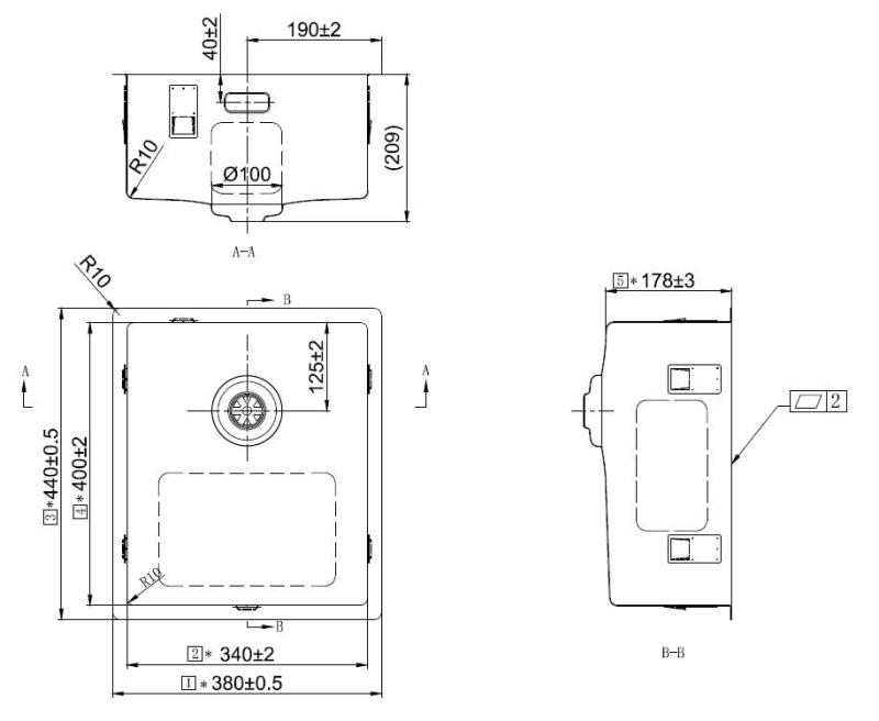 Pure.Sink Exclusivo chiuvetă din inox 34x40 cm radius 10mm submontaj, montaj plat și supramontaj PEX3440-02