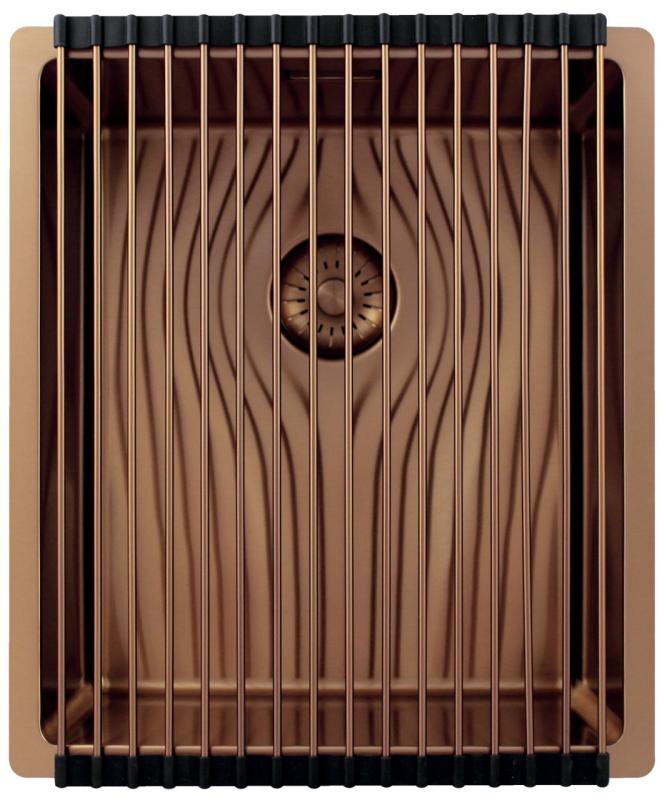 Pure.Sink Exclusivo Chiuvetă de cupru 34x40 cm cu rază de 10mm pentru montare inferioară, montare plană și suprafață PEX3440-62