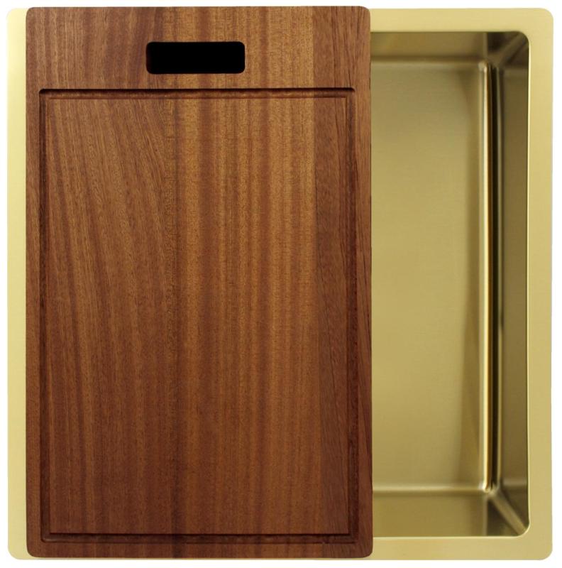 Pure.Sink Exclusivo Chiuveta de aur 40x40 cm, raza de 10mm, montare sub blat, montare la nivel și montare pe blat PEX4040-60