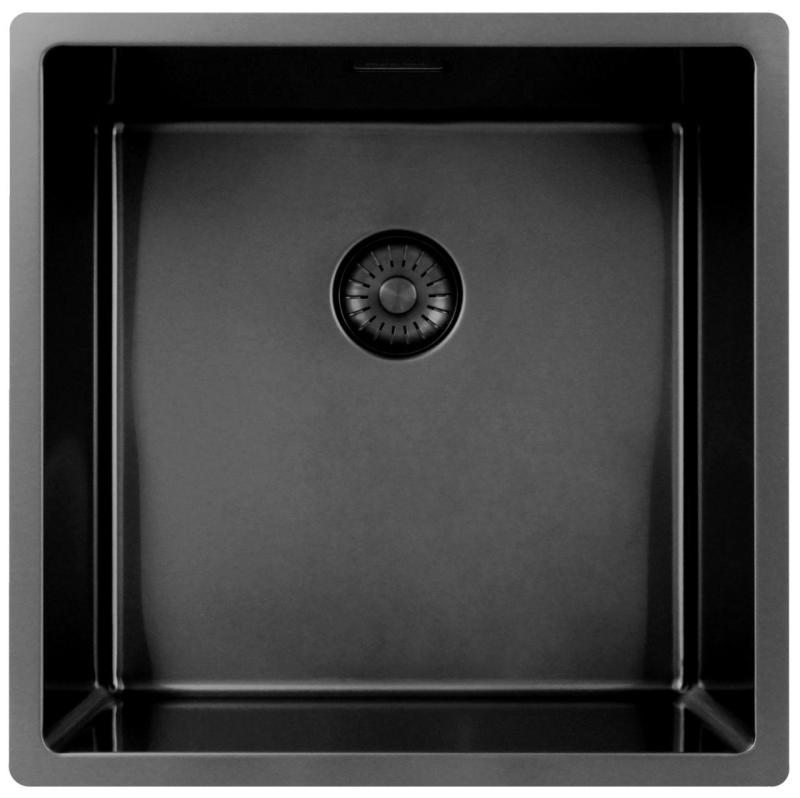 Pure.Sink Exclusivo Chiuveta Gun metal 40x40 cm, raza de 10mm submontaj, montaj plat și supramontaj PEX4040-61