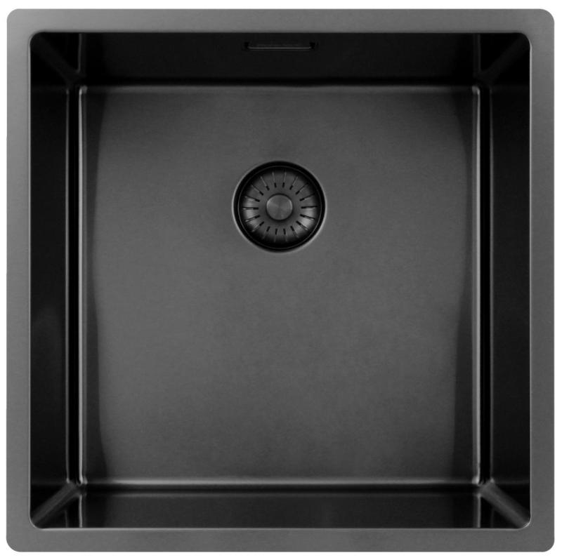 Pure.Sink Exclusivo Chiuveta Gun metal 40x40 cm, raza de 10mm submontaj, montaj plat și supramontaj PEX4040-61