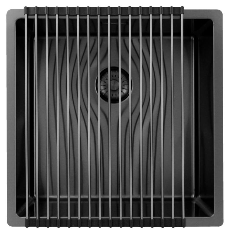 Pure.Sink Exclusivo Chiuveta Gun metal 40x40 cm, raza de 10mm submontaj, montaj plat și supramontaj PEX4040-61