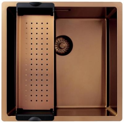 Pure.Sink Exclusivo Chiuvetă de cupru 40x40 cm, rază de 10mm, montare sub blat, montare la nivelul blatului și montare pe blat PEX4040-62