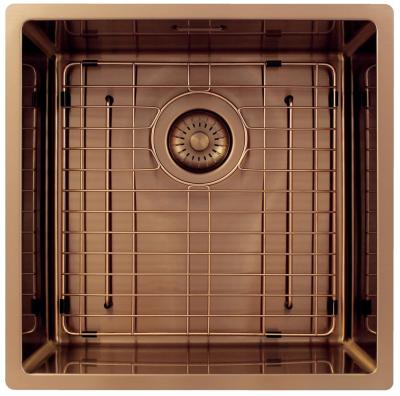 Pure.Sink Exclusivo Chiuvetă de cupru 40x40 cm, rază de 10mm, montare sub blat, montare la nivelul blatului și montare pe blat PEX4040-62