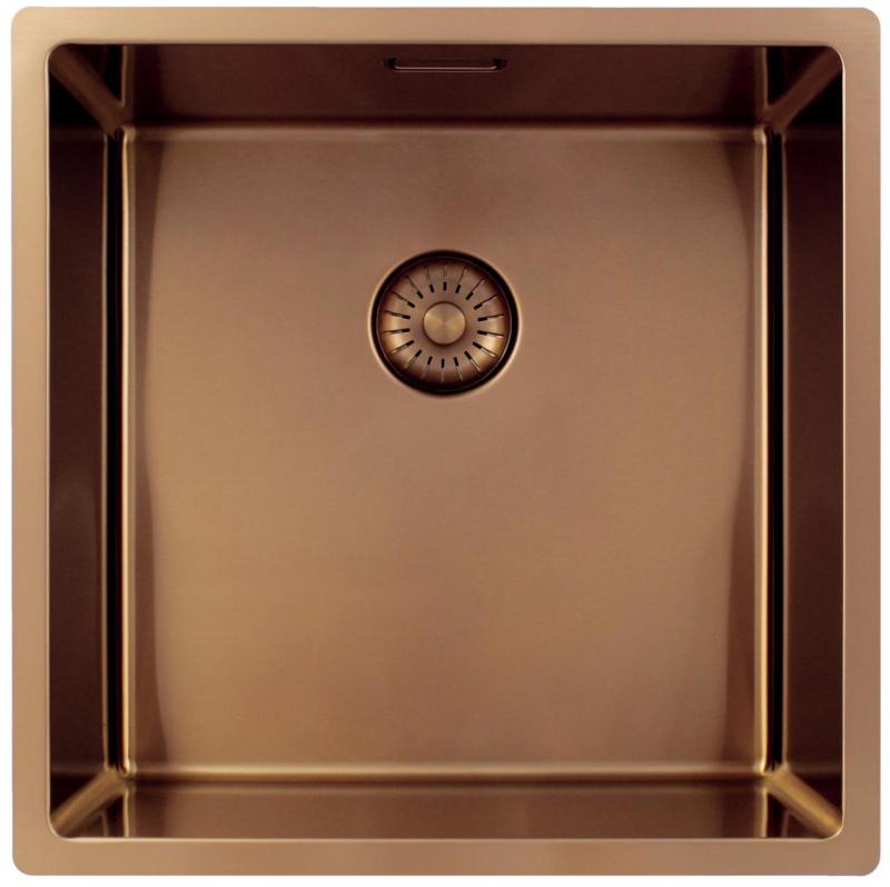 Pure.Sink Exclusivo Chiuvetă de cupru 40x40 cm, rază de 10mm, montare sub blat, montare la nivelul blatului și montare pe blat PEX4040-62