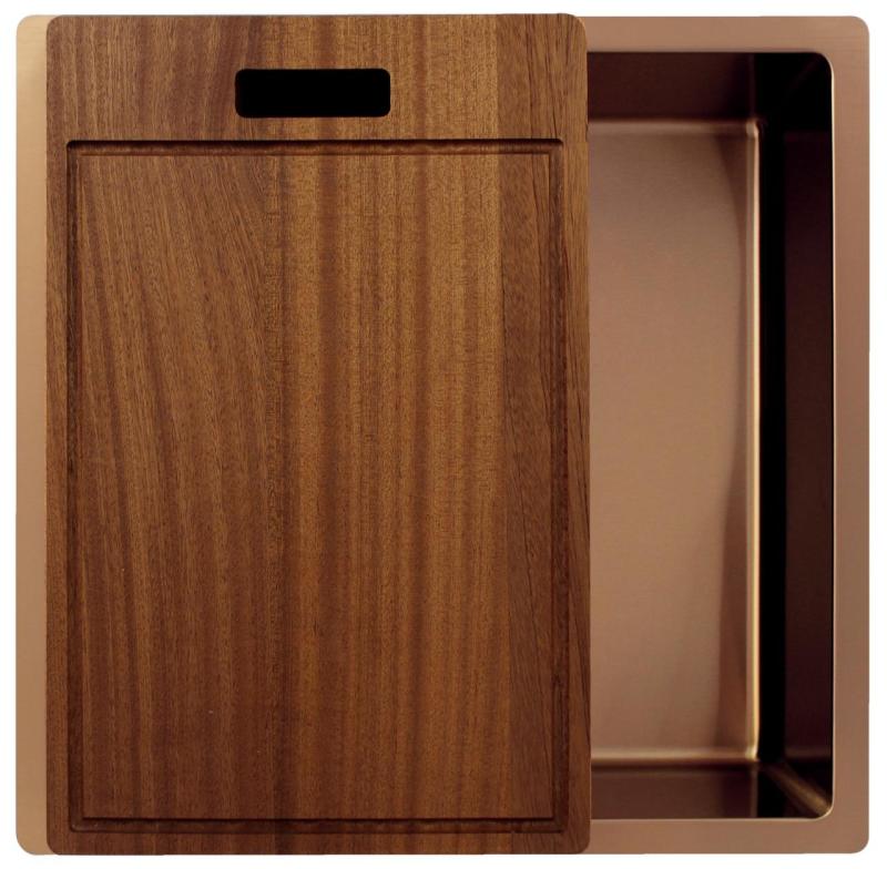 Pure.Sink Exclusivo Chiuvetă de cupru 40x40 cm, rază de 10mm, montare sub blat, montare la nivelul blatului și montare pe blat PEX4040-62