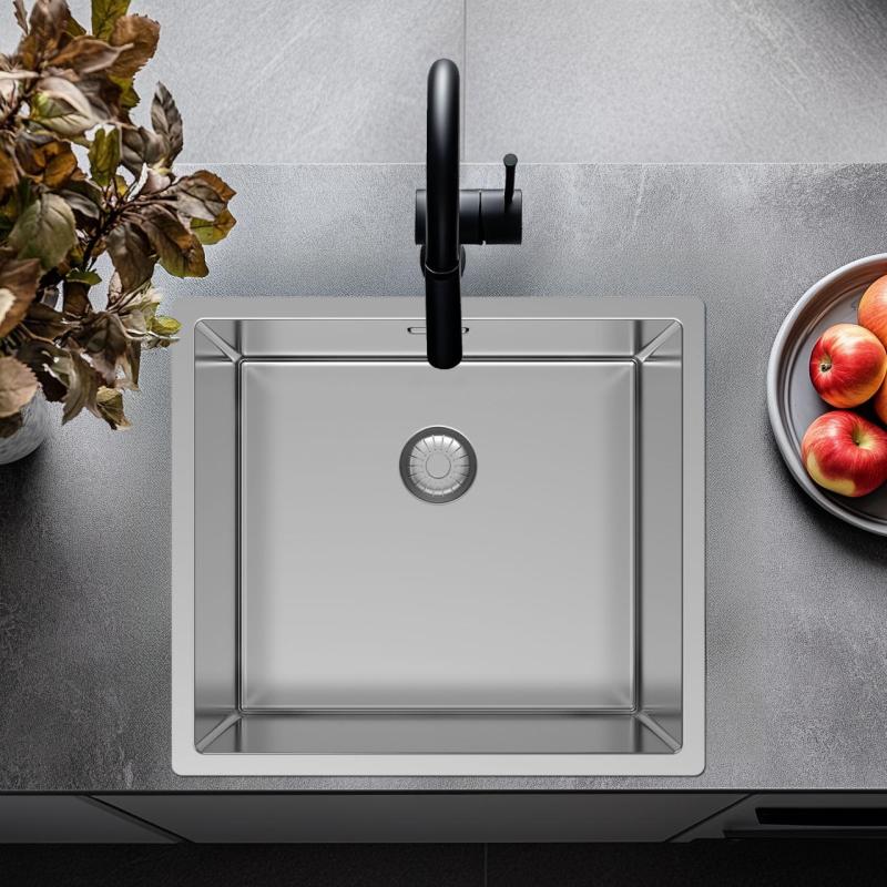 Pure.Sink Exclusivo Chiuvetă din inox 45x40 cm cu rază de 10mm submontaj, montaj la nivel și suprafață PEX4540-02