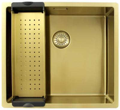 Pure.Sink Exclusivo Chiuvetă de aur 45x40 cm cu rază de 10mm pentru montare sub blat, montare la nivel și montare deasupra PEX4540-60