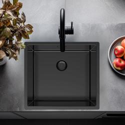 Pure.Sink Exclusivo Gun metal chiuvetă 45x40 cm, rază de 10mm pentru montarea de dedesubt, montare la nivel și montare deasupra PEX4540-61