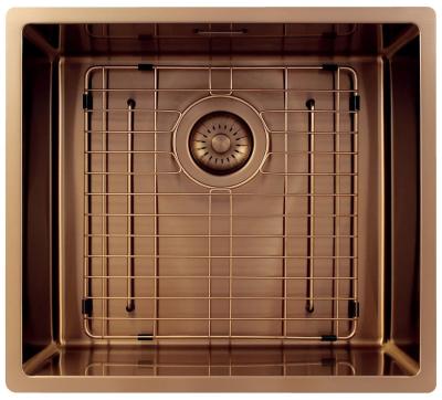 Pure.Sink Exclusivo Chiuvetă de cupru 45x40 cm, rază de 10mm pentru montare sub blat, montare la nivel și suprafață PEX4540-62
