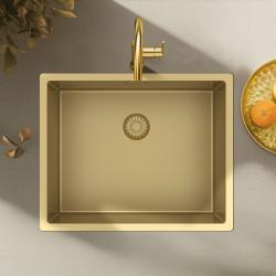 Pure.Sink Exclusivo Chiuvetă de aur 50x40 cm, rază de 10mm pentru montare sub blat, montare la nivel și montare deasupra PEX5040-60