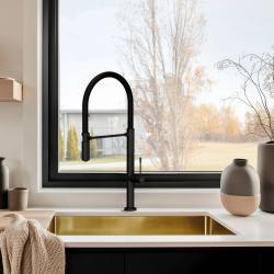 Pure.Sink Exclusivo Chiuvetă de aur 50x40 cm, rază de 10mm pentru montare sub blat, montare la nivel și montare deasupra PEX5040-60