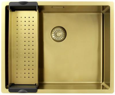 Pure.Sink Exclusivo Chiuvetă de aur 50x40 cm, rază de 10mm pentru montare sub blat, montare la nivel și montare deasupra PEX5040-60