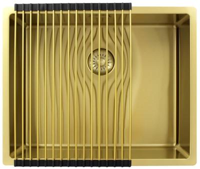Pure.Sink Exclusivo Chiuvetă de aur 50x40 cm, rază de 10mm pentru montare sub blat, montare la nivel și montare deasupra PEX5040-60