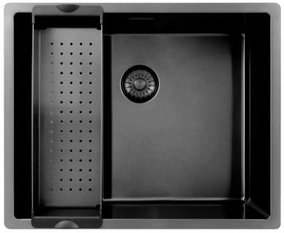 Pure.Sink Exclusivo Chiuveta Gun Metal 50x40 cm, raza de 10mm, montaj sub blat, montaj la nivelul blatului și montaj suprapus PEX5040-61