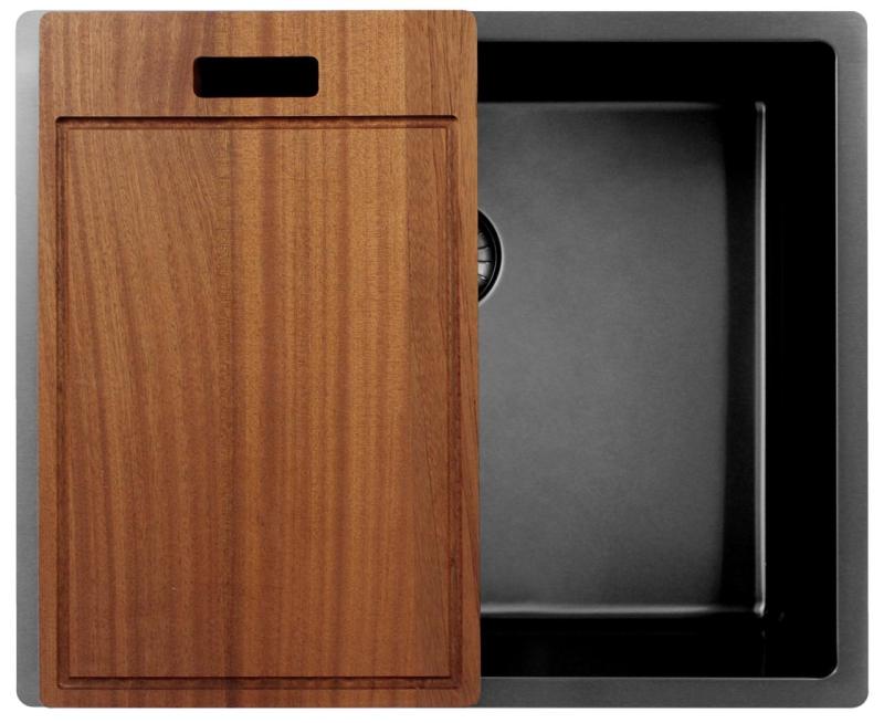 Pure.Sink Exclusivo Chiuveta Gun Metal 50x40 cm, raza de 10mm, montaj sub blat, montaj la nivelul blatului și montaj suprapus PEX5040-61