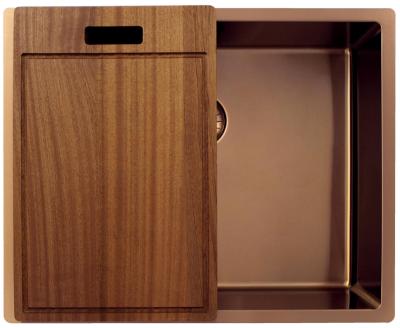 Pure.Sink Exclusivo Chiuvetă de cupru 50x40 cm cu rază de 10mm pentru montare sub blat, la nivel cu blatul și suprapusă PEX5040-62