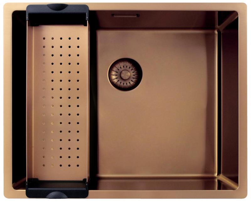 Pure.Sink Exclusivo Chiuvetă de cupru 50x40 cm cu rază de 10mm pentru montare sub blat, la nivel cu blatul și suprapusă PEX5040-62