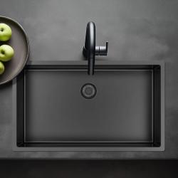 Pure.Sink Exclusivo chiuvetă mare Gun metal 70x40 cm, rază 10mm submontaj, montaj la nivel și suprafață PEX7040-61