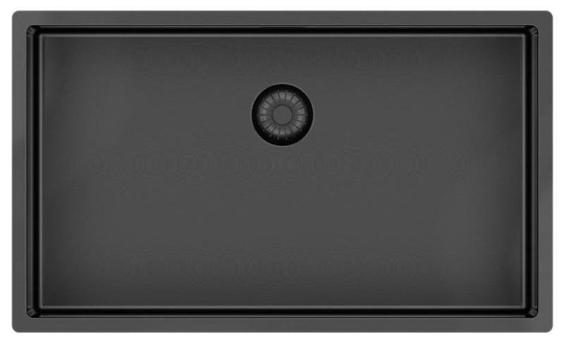 Pure.Sink Exclusivo chiuvetă mare Gun metal 70x40 cm, rază 10mm submontaj, montaj la nivel și suprafață PEX7040-61