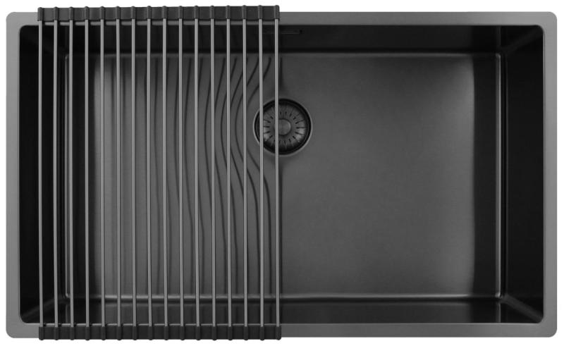 Pure.Sink Exclusivo chiuvetă mare Gun metal 70x40 cm, rază 10mm submontaj, montaj la nivel și suprafață PEX7040-61