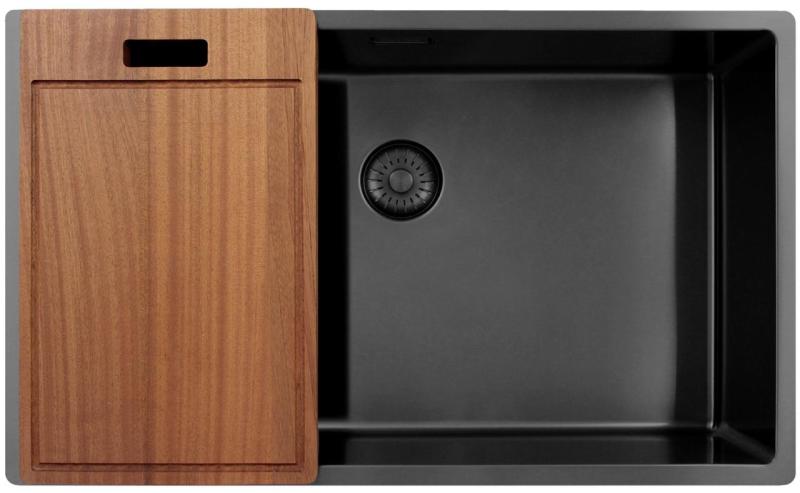 Pure.Sink Exclusivo chiuvetă mare Gun metal 70x40 cm, rază 10mm submontaj, montaj la nivel și suprafață PEX7040-61