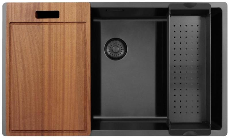 Pure.Sink Exclusivo chiuvetă mare Gun metal 70x40 cm, rază 10mm submontaj, montaj la nivel și suprafață PEX7040-61