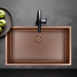 Pure.Sink Exclusivo chiuvetă mare de cupru 70x40 cm, rază de 10mm pentru montare dedesubt, la nivel și deasupra PEX7040-62