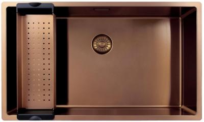Pure.Sink Exclusivo chiuvetă mare de cupru 70x40 cm, rază de 10mm pentru montare dedesubt, la nivel și deasupra PEX7040-62