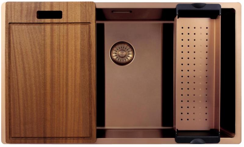 Pure.Sink Exclusivo chiuvetă mare de cupru 70x40 cm, rază de 10mm pentru montare dedesubt, la nivel și deasupra PEX7040-62