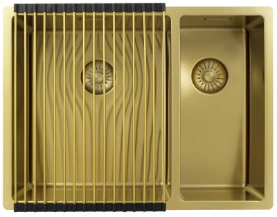 Pure.Sink Exclusivo Aurit 1,5 chiuvetă dublă de 34+18 cm cu rază de 10mm PEX341840-60