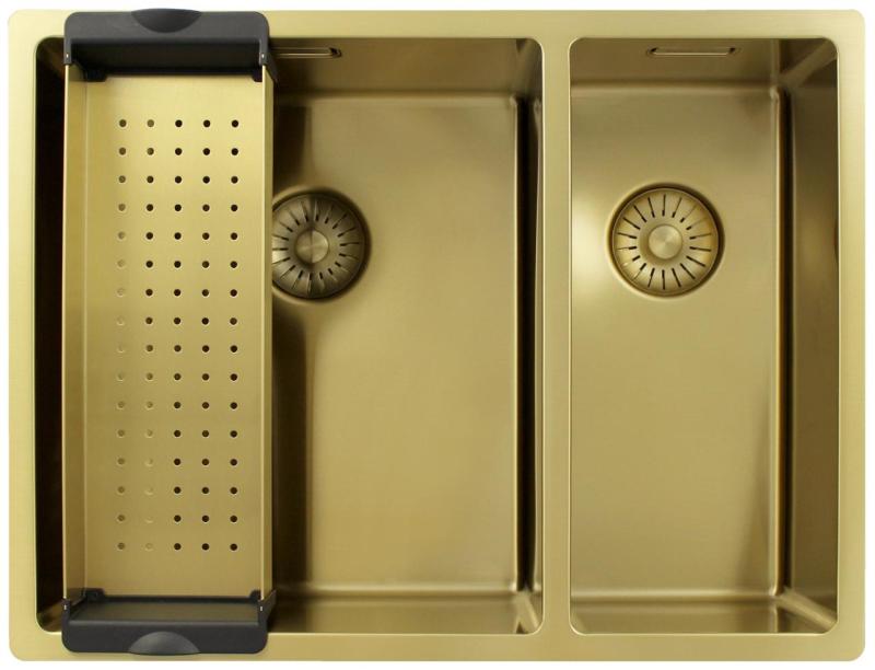 Pure.Sink Exclusivo Aurit 1,5 chiuvetă dublă de 34+18 cm cu rază de 10mm PEX341840-60