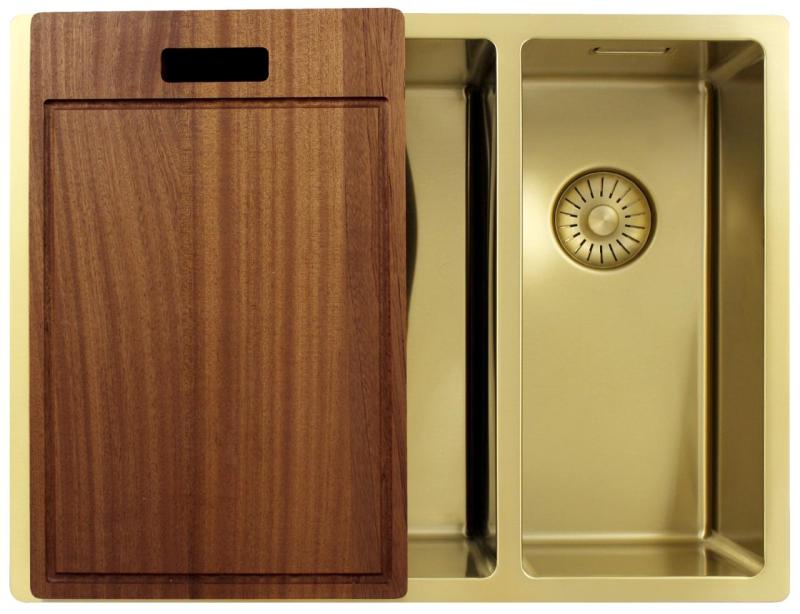 Pure.Sink Exclusivo Aurit 1,5 chiuvetă dublă de 34+18 cm cu rază de 10mm PEX341840-60