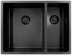 Pure.Sink Exclusivo Gun Metal 1,5 chiuvetă cu o jumătate de spălare 34+18 cm rază de 10mm PEX341840-61