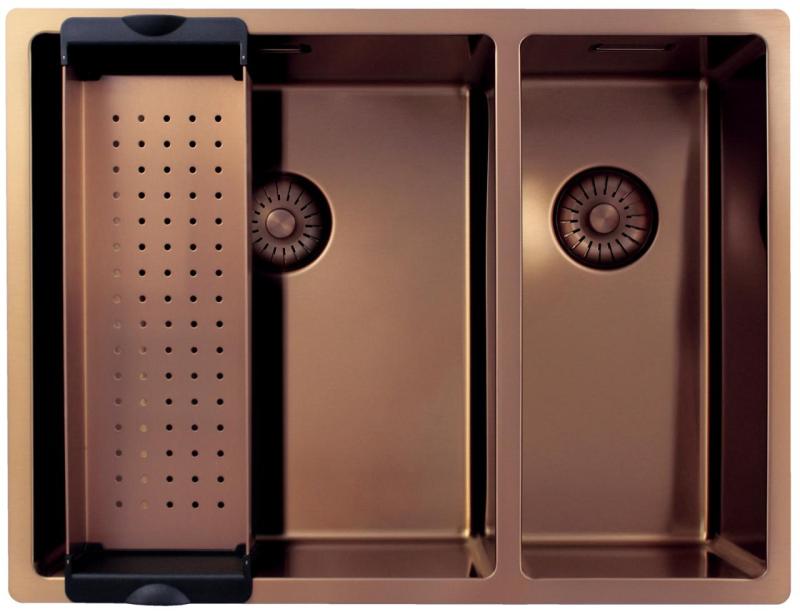 Pure.Sink Exclusivo Cupru 1,5 chiuvetă dublă 34+18 cm rază 10mm PEX341840-62